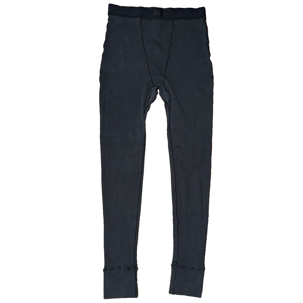 SKIMS Cotton Leggings Charcoal High Rise Cuffed Stretch Ribbed Loungewear Size L